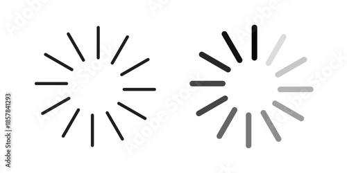 Loading icons. doodles vector. icon set in line strokes
