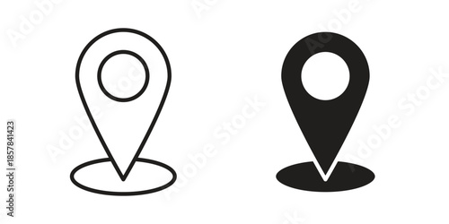 Location pin icons. doodles vector. icon set in line strokes