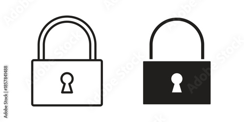Lock icons. doodles vector. icon set in line strokes
