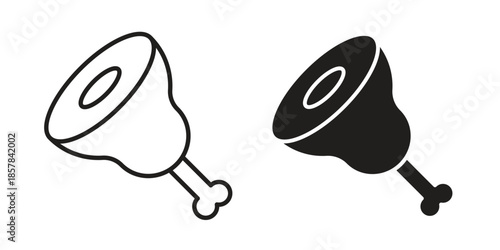Meat icons. doodles vector. icon set in line strokes
