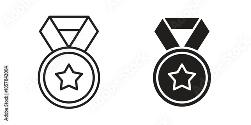 Medal icons. doodles vector. icon set in line strokes