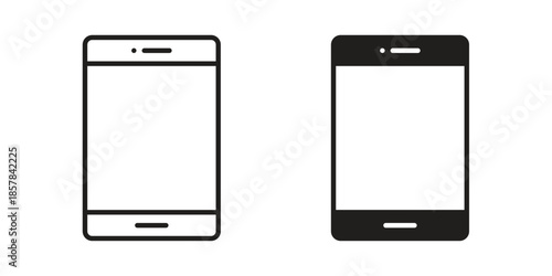 Mobile icons. doodles vector. icon set in line strokes