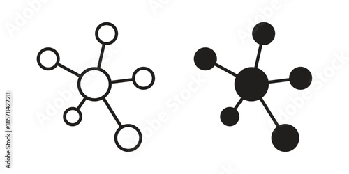 Molecule icons. doodles vector. icon set in line strokes
