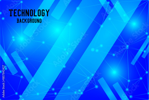 white background with low poly digital lines connection. Abstract white blue digital technology futuristic communication high tech concept background. Technology dots lines connect network background.