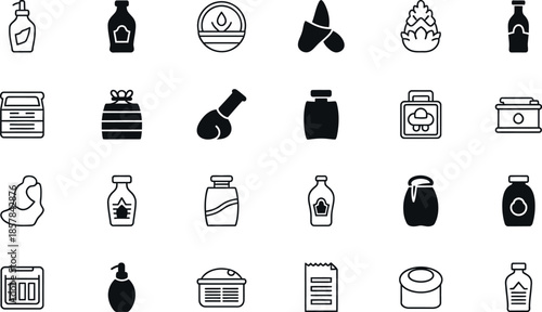 Collection of various eco friendly and recycling icons for sustainable living and environmental awareness