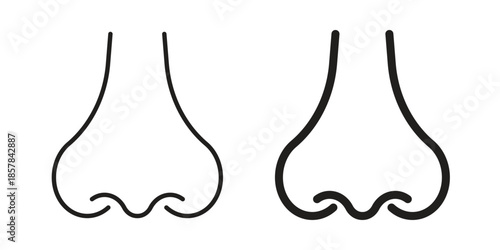 Nose icons. doodles vector. icon set in line strokes