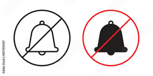 Notification off icons. doodles vector. icon set in line strokes