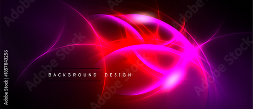 Abstract neon design. Vibrant red, purple glows create dynamic energy. Modern background perfect for digital projects.