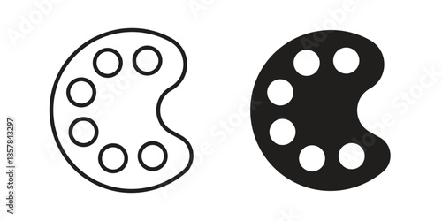 Palette icons. doodles vector. icon set in line strokes