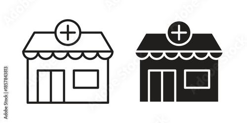 Pharmacy icons. doodles vector. icon set in line strokes