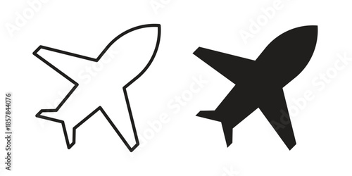 Plane icons. doodles vector. icon set in line strokes