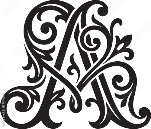 Monogram initial a logo or aa letter vector vintage ornate decorative logo