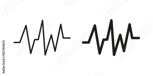 Pulse icons. doodles vector. icon set in line strokes