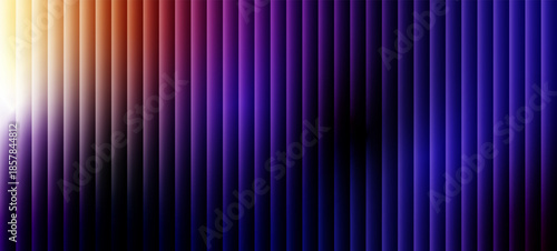 Gradient Abstract ripple texture with bright, vibrant, orange, blue, red black tones background. Sharp ribbed distortion, cinematic glow; futuristic texture background, vector illustration.  