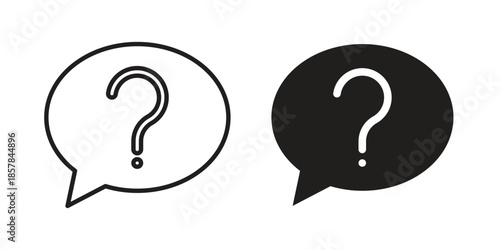 Question icons. doodles vector. icon set in line strokes