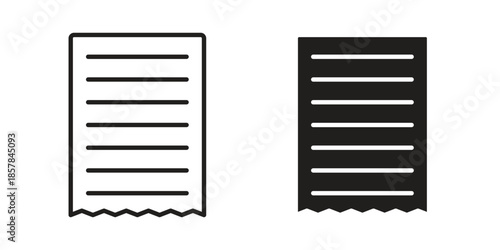 Receipt icons. doodles vector. icon set in line strokes