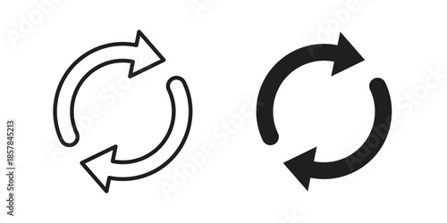 Repeat icons. doodles vector. icon set in line strokes