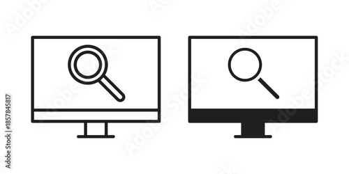 Search online icons. doodles vector. icon set in line strokes