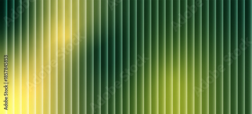 Gradient Abstract ripple texture blended with green, yellow and black tone background. Sharp ribbed distortion, cinematic glow; futuristic texture background, vector illustration.  