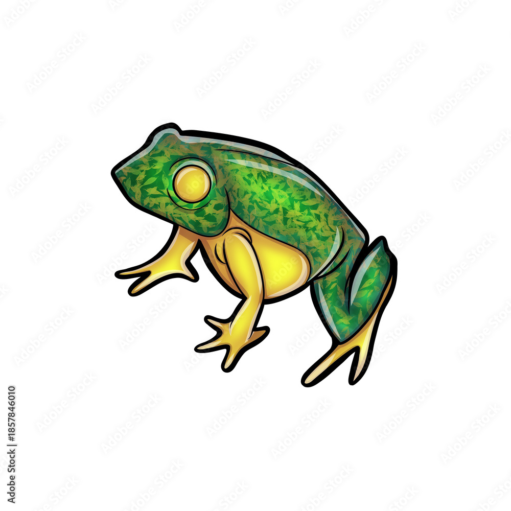 Fototapeta premium Cute Cartoon Frog Illustration Hand Drawn Style
