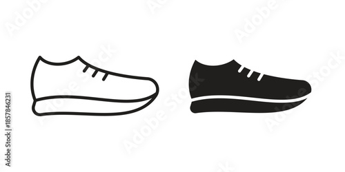 Sneaker icons. doodles vector. icon set in line strokes