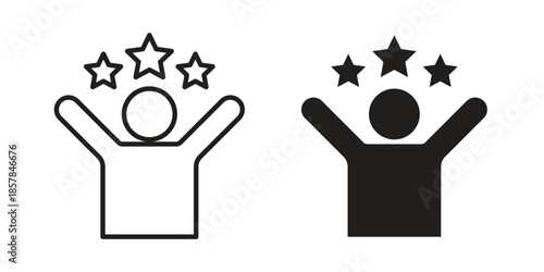 Success icons. doodles vector. icon set in line strokes