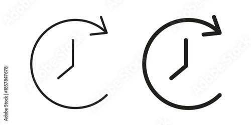 Time forward icons. doodles vector. icon set in line strokes