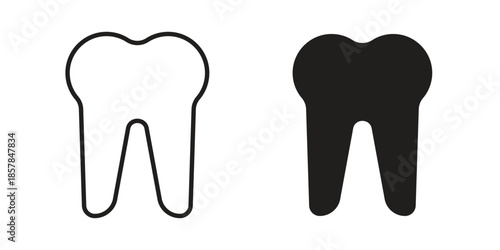 Tooth icons. doodles vector. icon set in line strokes