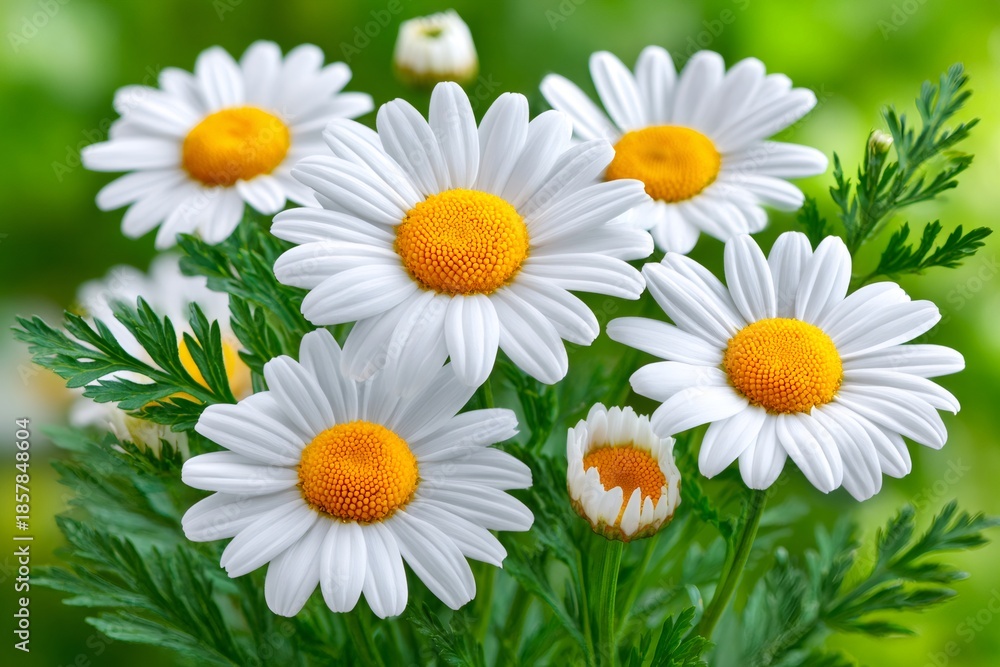 Fototapeta premium Daisy flowers blooming in a spring garden