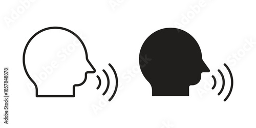 Voice icons. doodles vector. icon set in line strokes