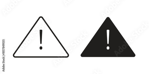 Warning icons. doodles vector. icon set in line strokes