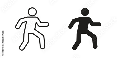 Walk icons. doodles vector. icon set in line strokes