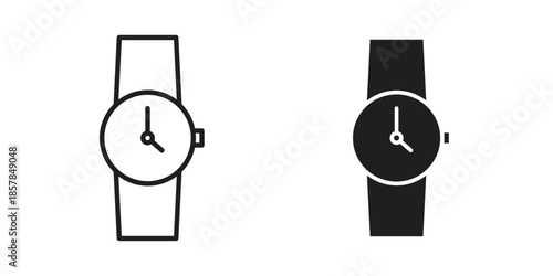 Watch icons. doodles vector. icon set in line strokes