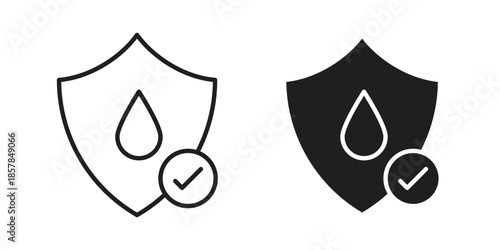 Waterproof icons. doodles vector. icon set in line strokes