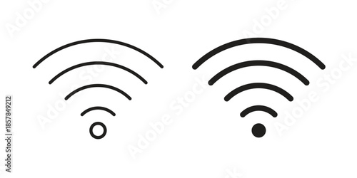 Wifi icons. doodles vector. icon set in line strokes