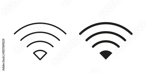 Wifi Signal icons. doodles vector. icon set in line strokes