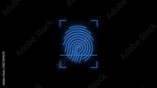 Digital biometric fingerprint scan video Biometric Fingerprint Scanning for Digital Security. identity verification secure access. Cyber Security Email Phishing Encrypted Technology