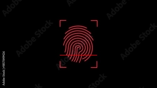 Digital biometric fingerprint scan video Biometric Fingerprint Scanning for Digital Security. identity verification secure access. Cyber Security Email Phishing Encrypted Technology