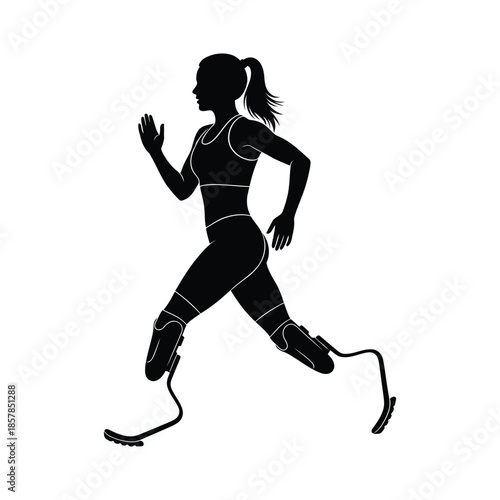 Female Athlete Prosthetic Running Art
