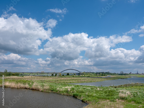 Nature reserve Goilberdingerwaard near the Kuilenburgse Spoorbrug over de Lek bij Culemborg