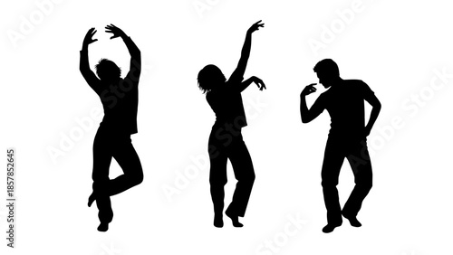 Jumping Man Silhouette – Happy Celebration Freedom Action Vector Icon