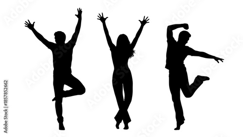 Jumping Man Silhouette – Happy Celebration Freedom Action Vector Icon