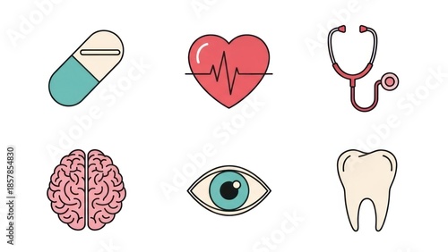 Medical icons health medicine and healthcare symbol set on white
