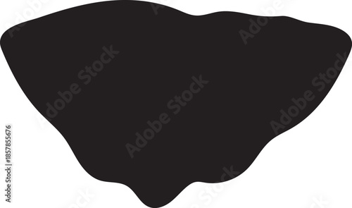 Black Abstract Shape Silhouette Vector Illustration Isolated on White Background