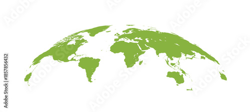 Green World Map Globe Shape on White Background earth, Vector illustration.