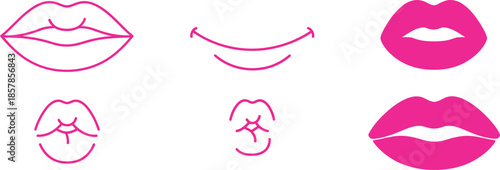 set of lips vector icon sets vector art illustration  2