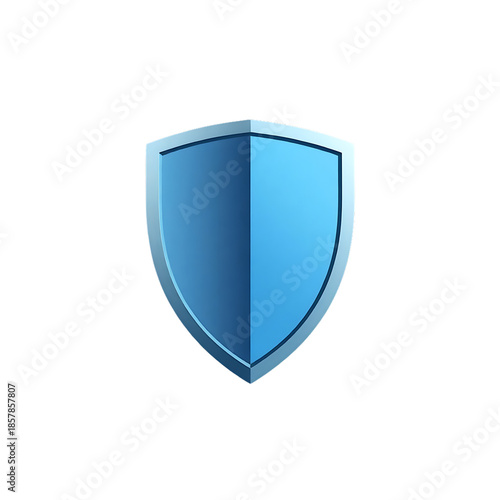Free Download Glossy Blue and Silver Shield Icon on White Background – Security Protection and Defense Symbol Illustration - GFXLoad