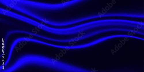 A smooth blue abstract background features flowing silk waves and soft satin textures with a purple digital motion pattern for a light wavy art backdrop design