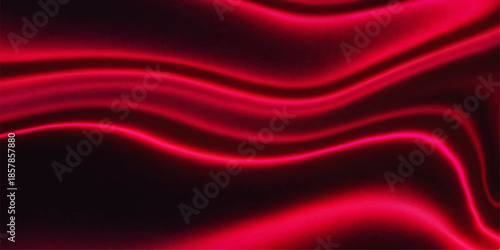 Luxury red silk fabric background featuring smooth satin waves and flowing textile curves in a vibrant motion design pattern