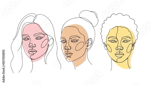 Diverse women applying facial masks in a serene environment, showcasing various skin tones and beauty routines.